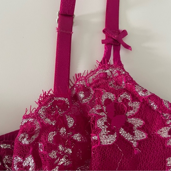 New! Victoria's Secret Wicked Shimmer Lace Push Up Corset Bra Top 22879 - Picture 4 of 8